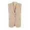Vesta ELISABETTA FRANCHI,Cotton gabardine waistcoat with jewel buttons,Bej
