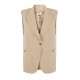 Vesta ELISABETTA FRANCHI,Cotton gabardine waistcoat with jewel buttons,Bej - GI18857E2EA2