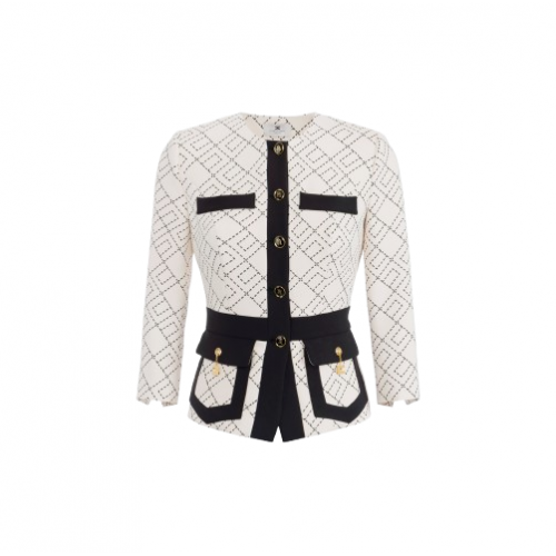 SACOU ELISABETTA FRANCHI, Bi-color double crepe jacket SACOU ELISABETTA FRANCHI, Bi-color double crepe jacket