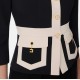 SACOU ELISABETTA FRANCHI,Colour-blocking jacket in double layer crêpe fabric - GIT0156E2EF1 SACOU ELISABETTA FRANCHI,Colour-blocking jacket in double layer crêpe fabric - GIT0156E2EF1