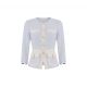 SACOU ELISABETTA FRANCHI, Colour-blocking jacket in double layer crêpe fabric - GIT0156E2EF3