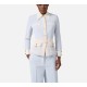 SACOU ELISABETTA FRANCHI, Colour-blocking jacket in double layer crêpe fabric - GIT0156E2EF3