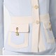 SACOU ELISABETTA FRANCHI, Colour-blocking jacket in double layer crêpe fabric - GIT0156E2EF3