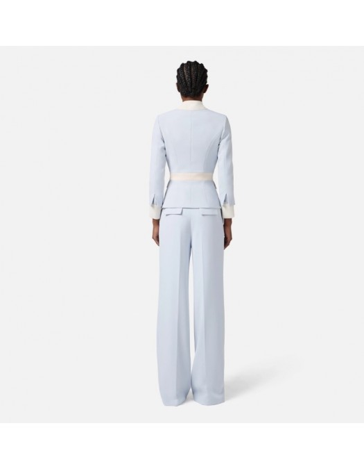 SACOU ELISABETTA FRANCHI, Colour-blocking jacket in double layer crêpe fabric - GIT0156E2EF3