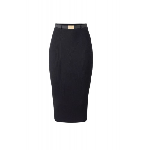 FUSTA ELISABETTA FRANCHI,Skirt in ribbed knit fabric with belt FUSTA ELISABETTA FRANCHI,Skirt in ribbed knit fabric with belt