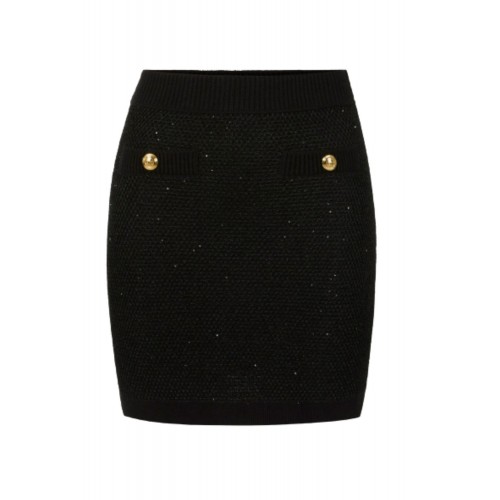 Fusta ELISABETTA FRANCHI,Knit skirt with sequins,Black Fusta ELISABETTA FRANCHI,Knit skirt with sequins,Black