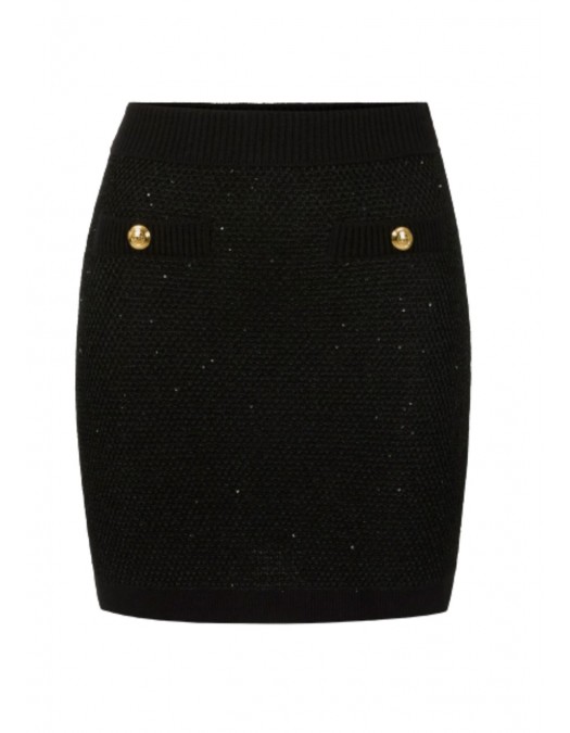 Fusta ELISABETTA FRANCHI,Knit skirt with sequins,Black - GK23T57E2110