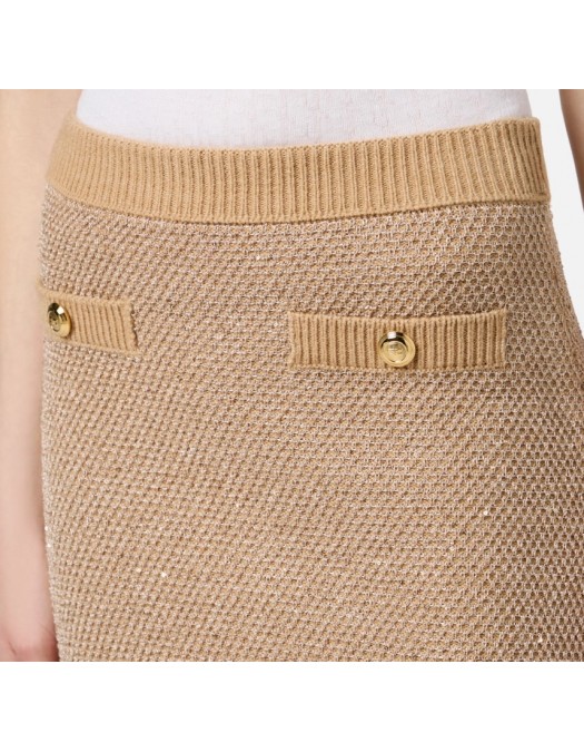 Fusta ELISABETTA FRANCHI,Knit skirt with sequins - GK23T57E2EA2