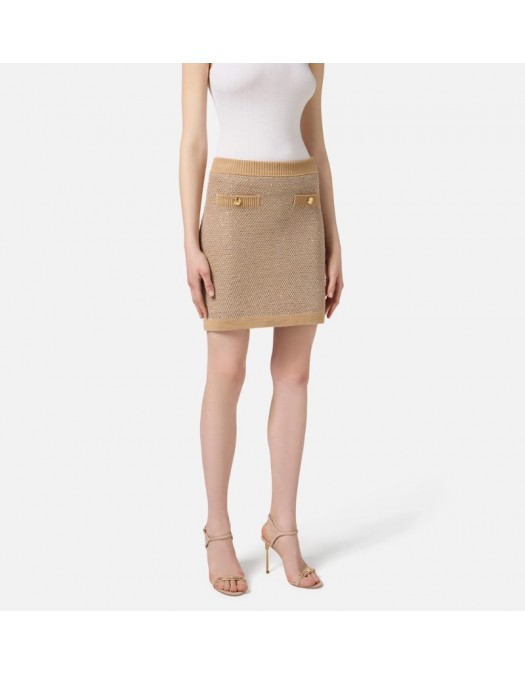 Fusta ELISABETTA FRANCHI,Knit skirt with sequins - GK23T57E2EA2