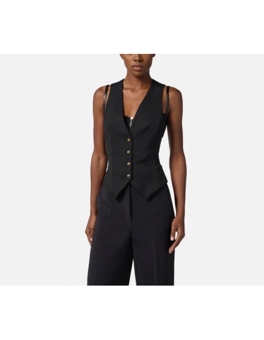 VESTA ELISABETTA FRANCHI, Cotton gabardine waistcoat - GL00156E2110