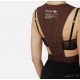 VESTA ELISABETTA FRANCHI, Cotton gabardine waistcoat,Brown - GL00156E2EA3