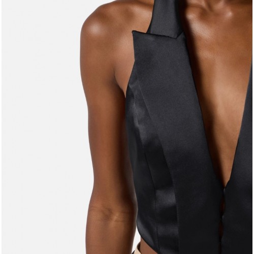VESTA ELISABETTA FRANCHI, Satin waistcoat with straps VESTA ELISABETTA FRANCHI, Satin waistcoat with straps