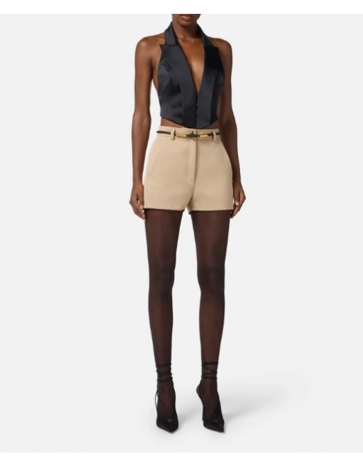 VESTA ELISABETTA FRANCHI, Satin waistcoat with straps - GL00357E2110 VESTA ELISABETTA FRANCHI, Satin waistcoat with straps - GL00357E2110