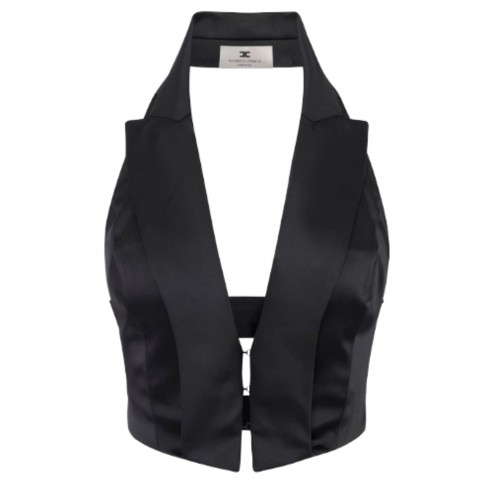 VESTA ELISABETTA FRANCHI, Satin waistcoat with straps VESTA ELISABETTA FRANCHI, Satin waistcoat with straps