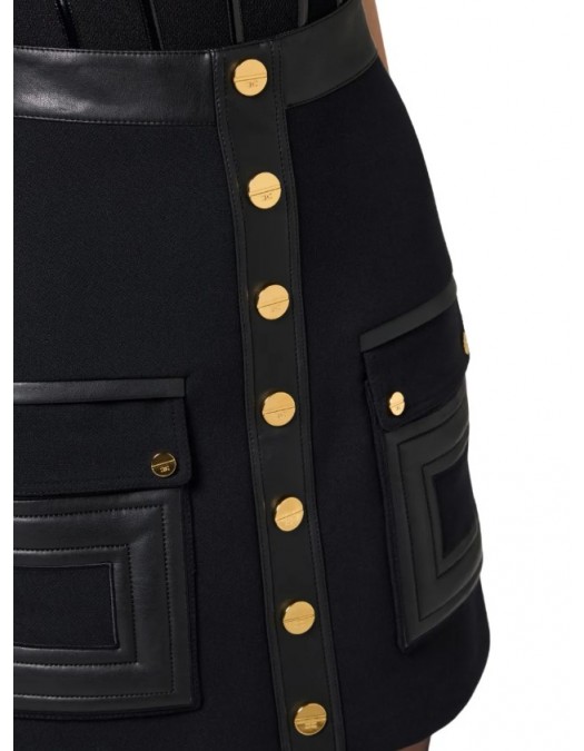 Fusta ELISABETTA FRANCHI,button-embellished mini skirt - GO12057E2110