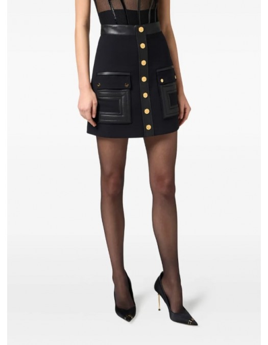 Fusta ELISABETTA FRANCHI,button-embellished mini skirt - GO12057E2110