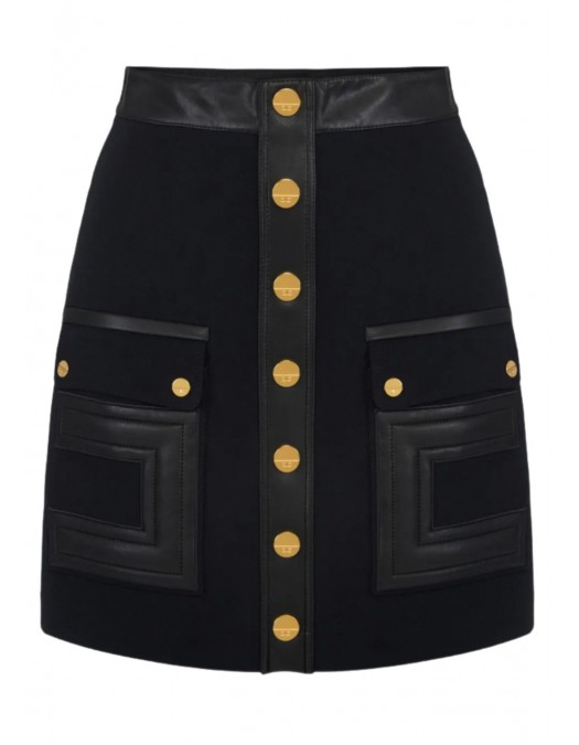 Fusta ELISABETTA FRANCHI,button-embellished mini skirt - GO12057E2110
