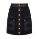 Fusta ELISABETTA FRANCHI,button-embellished mini skirt - GO12057E2110