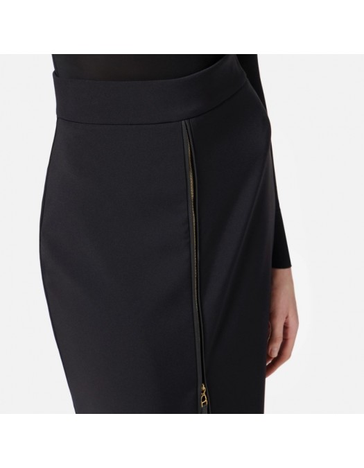 FUSTA ELISABETTA FRANCHI,Skirt in lightweight crêpe fabric with zip - GO13456E2110