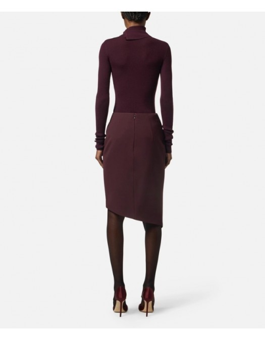 FUSTA ELISABETTA FRANCHI,in crêpe fabric with jewel detail - GO13556E2EA4