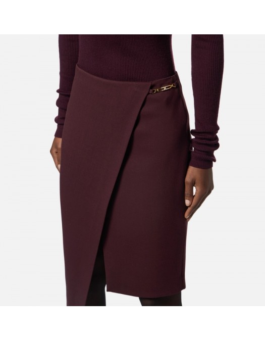 FUSTA ELISABETTA FRANCHI,in crêpe fabric with jewel detail - GO13556E2EA4