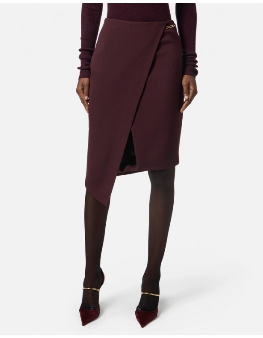 FUSTA ELISABETTA FRANCHI,in crêpe fabric with jewel detail - GO13556E2EA4