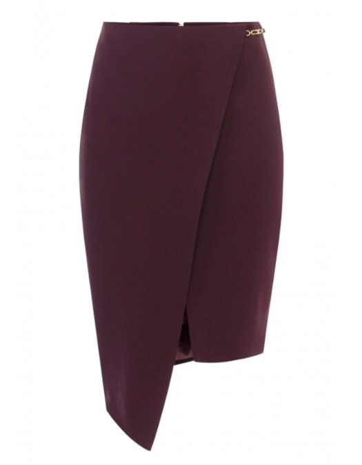 FUSTA ELISABETTA FRANCHI,in crêpe fabric with jewel detail - GO13556E2EA4