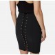 Fusta ELISABETTA FRANCHI, Skirt in bi-elastic fabric with criss-cross laces - GO14757E2110 Fusta ELISABETTA FRANCHI, Skirt in bi-elastic fabric with criss-cross laces - GO14757E2110