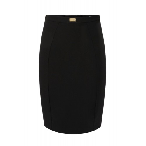 Fusta ELISABETTA FRANCHI, Skirt in bi-elastic fabric with criss-cross laces Fusta ELISABETTA FRANCHI, Skirt in bi-elastic fabric with criss-cross laces