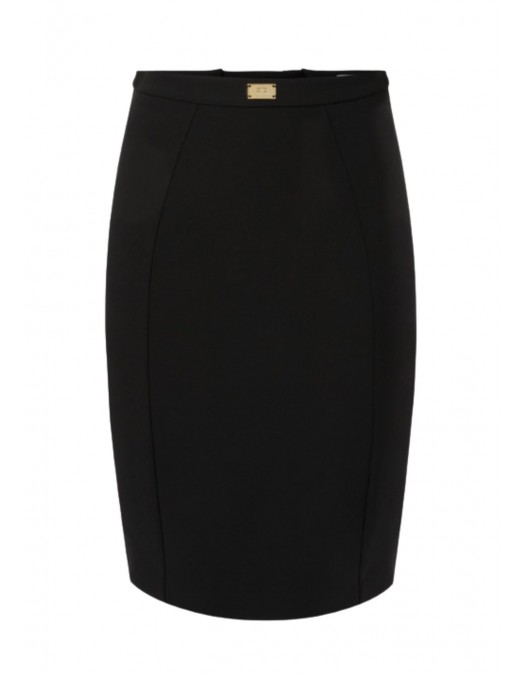 Fusta ELISABETTA FRANCHI, Skirt in bi-elastic fabric with criss-cross laces - GO14757E2110 Fusta ELISABETTA FRANCHI, Skirt in bi-elastic fabric with criss-cross laces - GO14757E2110