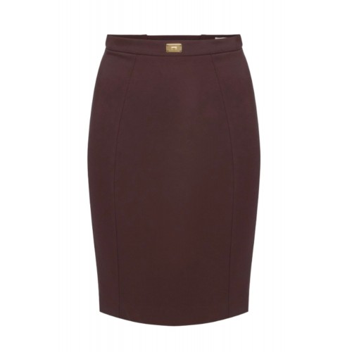 Fusta ELISABETTA FRANCHI, Skirt in bi-elastic fabric with criss-cross laces,Slim Fusta ELISABETTA FRANCHI, Skirt in bi-elastic fabric with criss-cross laces,Slim