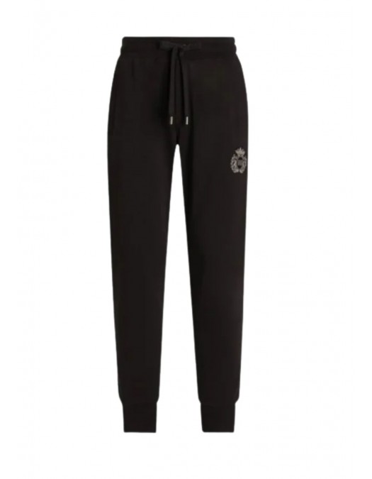 Pantaloni trening DOLCE & GABBANA, Logo Embroidered, Men, Black - GP07TZG7PJ7N0000