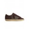 Sneakers GOLDEN GOOSE,, Super Star In brown leather with glitter star decoration