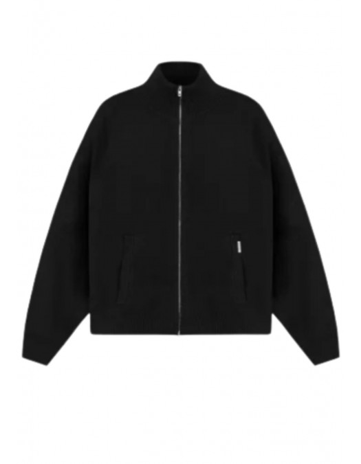 Jacheta REPRESENT, Knitted Initial Track, Logo, Black - INM10001201