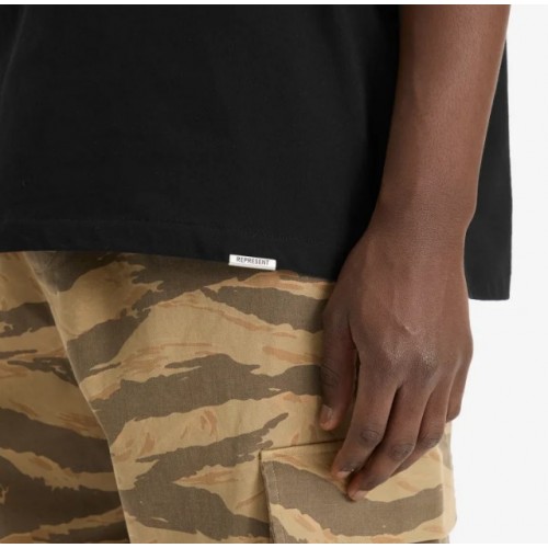 Tricou REPRESENT, Initial, Oversized, Simple, Black, Regular Fit Tricou REPRESENT, Initial, Oversized, Simple, Black, Regular Fit
