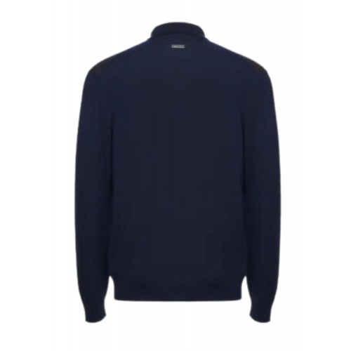 Pulover STEFANO RICCI, Polo Design, Wool, Silk, Navy Blue Pulover STEFANO RICCI, Polo Design, Wool, Silk, Navy Blue