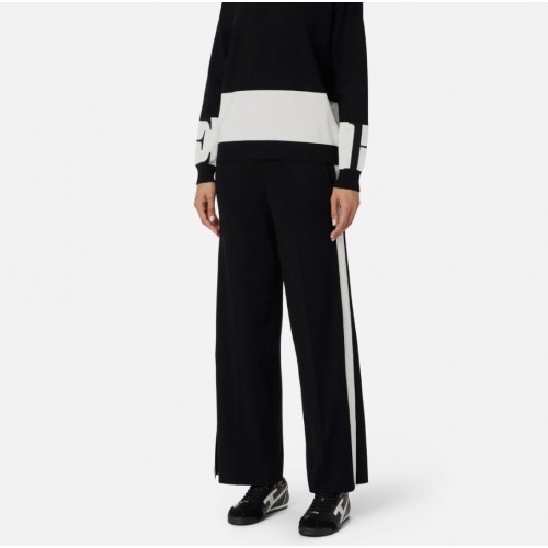 PANTALON ELISABETTA FRANCHI,Viscose trousers with shiny bands, Regular PANTALON ELISABETTA FRANCHI,Viscose trousers with shiny bands, Regular