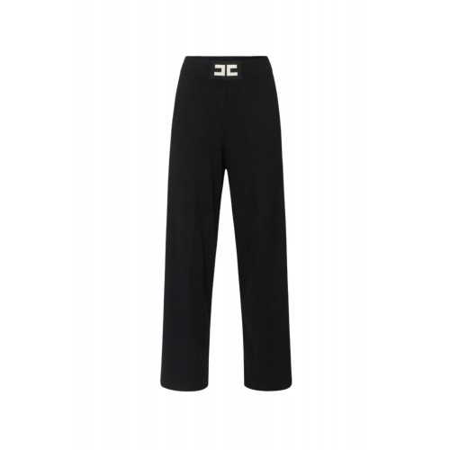 PANTALON ELISABETTA FRANCHI,Viscose trousers with shiny bands, Regular PANTALON ELISABETTA FRANCHI,Viscose trousers with shiny bands, Regular