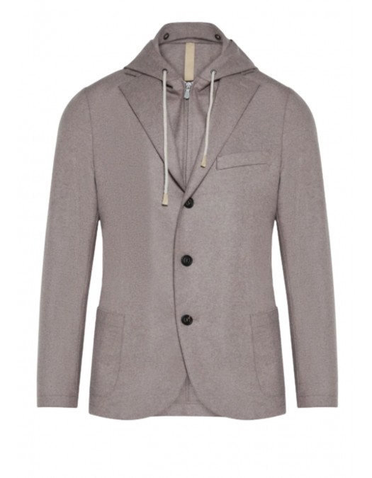 Jacheta ELEVENTY, Wool jersey jacket with detachable bib - L70GIAF02JAC2401881