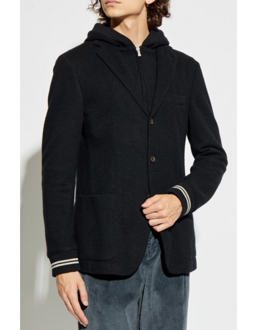 Jacheta ELEVENTY , BLACK Jacket with detachable hood - L70GIAK01TES0L19022 Jacheta ELEVENTY , BLACK Jacket with detachable hood - L70GIAK01TES0L19022