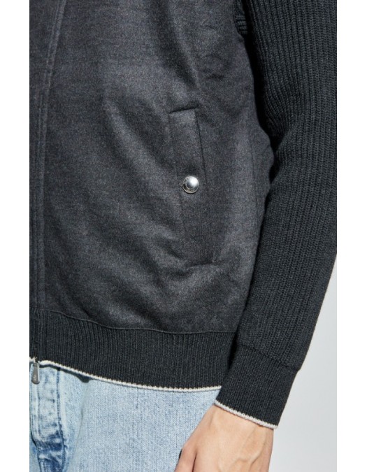 Cardigan ELEVENTY, GREY Wool cardigan with stand-up collar - L75GBTL44TES0L23615