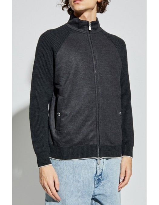 Cardigan ELEVENTY, GREY Wool cardigan with stand-up collar - L75GBTL44TES0L23615