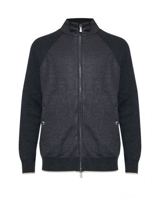 Cardigan ELEVENTY, GREY Wool cardigan with stand-up collar - L75GBTL44TES0L23615