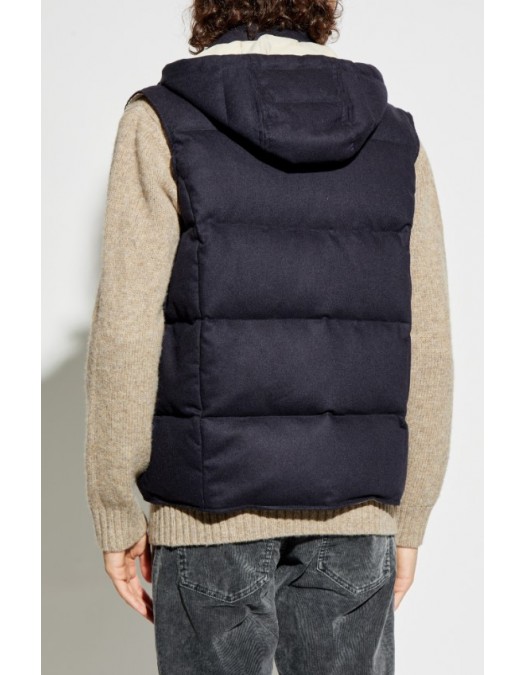 Vesta ELEVENTY,NAVY BLUE Puffer vest with detachable hood - L75GILH04TES0H02711 Vesta ELEVENTY,NAVY BLUE Puffer vest with detachable hood - L75GILH04TES0H02711