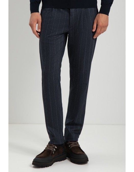 Pantaloni ELEVENTY,NAVY WOOL AND CASHMERE TROUSERS - L75PANB21TES0L08414