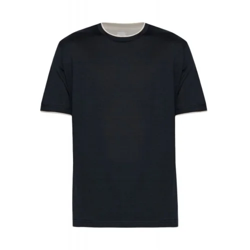 Tricou ELEVENTY, BLACK T-shirt with a round neckline