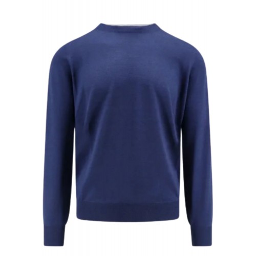 Pulover BRUNELLO CUCINELLI, Long Sleeve Jumper, Blue Pulover BRUNELLO CUCINELLI, Long Sleeve Jumper, Blue