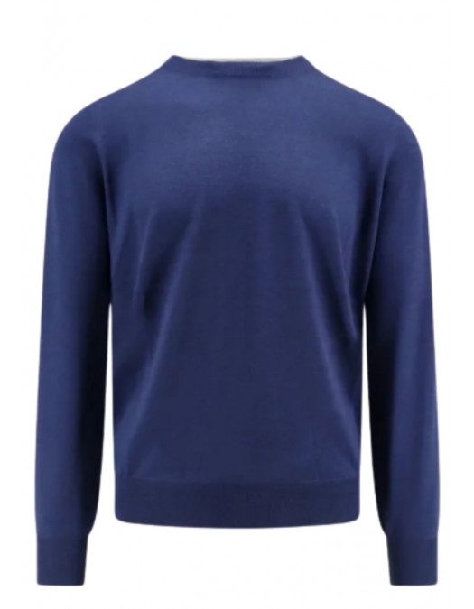 Pulover BRUNELLO CUCINELLI, Long Sleeve Jumper, Blue - M2400100COK52