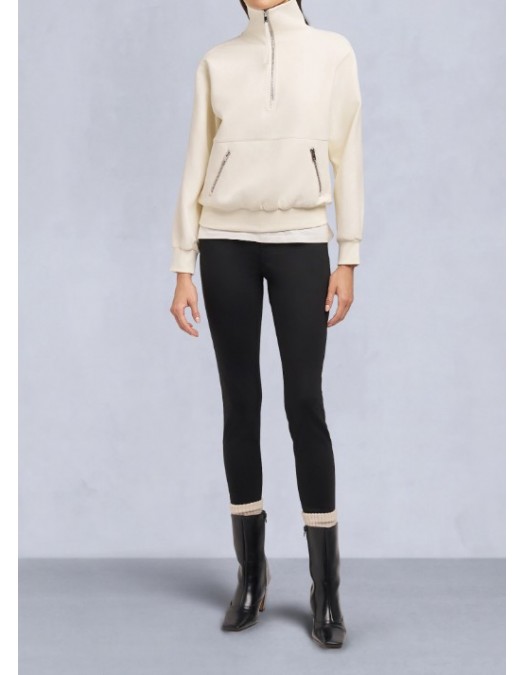 Jacheta Moose Knuckles,MIX MEDIA QUARTER ZIP SWEATER - M35LS6321103