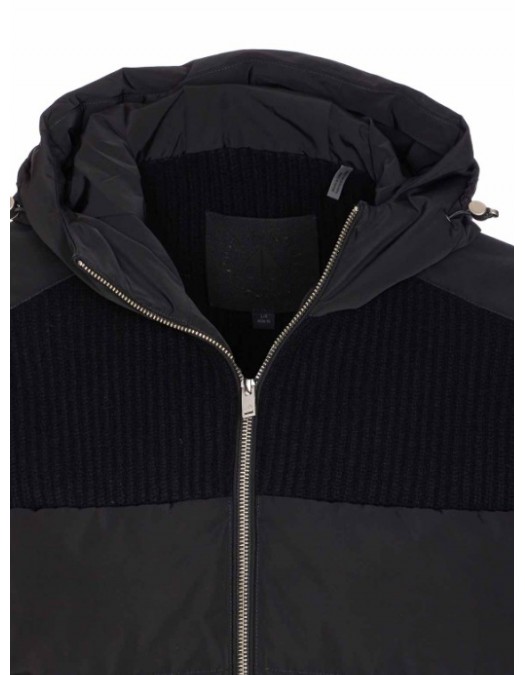 Geaca Moose Knuckles, Black Glenvale Knit Hybrid Jacket - M35MK662292